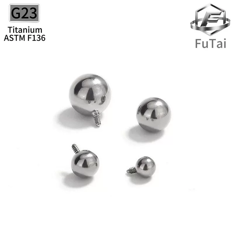 Пирсинг-студ G23 титан, имплантационный стандарт ASTM F136, шарики 2–5 мм
