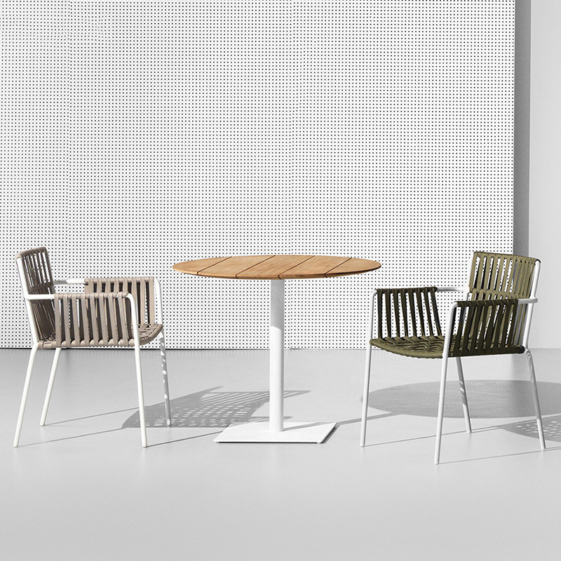 Conjunto de mesa y sillas de ratán para exteriores, para jardín, balcón, ocio, alojamiento, hotel, patio exterior, terraza y mesa redonda para exteriores.