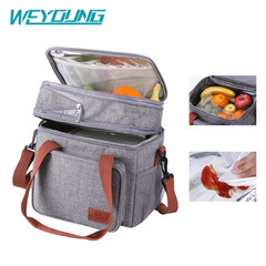 Amazon's new double-layer thermal bag portable lunch bag lunch thermal bag wholesale outdoor picnic ice bag