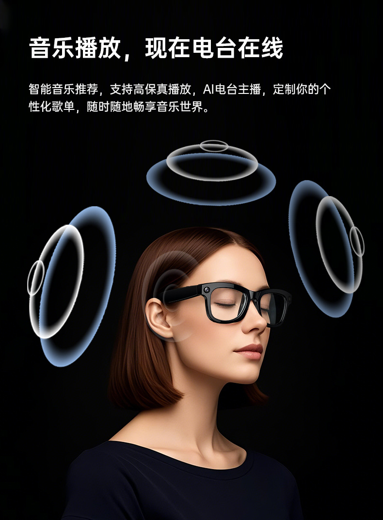 The new smart AI shooting glasses, polarizing filter, Bluetooth APP, music player, camera and video recording with 5 million pixels undefined