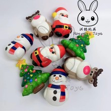 圣诞老人雪人麋鹿pu慢回弹公仔发泡球减压玩具跨境圣诞节玩具批发