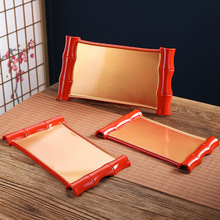 双剑红金仿竹托盘/竹形冷面盛器日韩料理寿喜烧饭店批发酒店适用