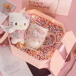 少女心kt猫咪陶瓷杯子伴手礼可爱高颜值马克杯送女生生日礼物礼盒