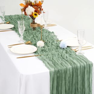 Cross-border foreign trade wholesale Bali yarn wrinkled table flag twist table flag tablecloth wedding party decoration wrinkled table flag
