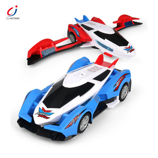 Cross-border new products children's sports car deformation aircraft electric toys universal rotating light music manufacturers wholesale