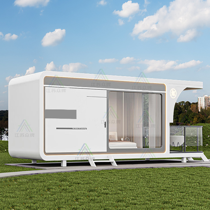 Space Capsula Mobile B & B Habitación con cielo estrellado Villa al aire libre Camping Apple Cabina móvil Oficina Residente Sala de sol