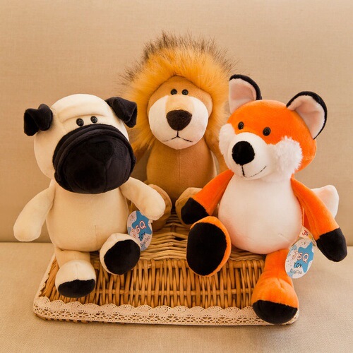Forest animal tiger doll lion elephant monkey giraffe live jungle doll plush toy children's gift