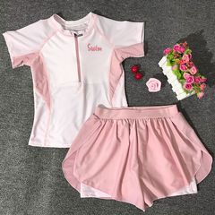 子供水着女の子 2025 新しいベビースプリット女の子日焼け止め水着中大型子供用温泉トレーニング水着