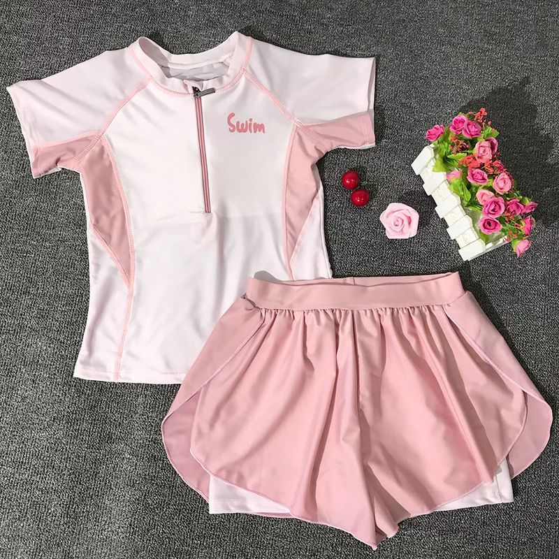 Children's Swimsuit Girls 2025 New Baby Split Girls Sun Protection Swimsuit Medium and Large Kidsren's Hot Spring Training Swimsuit
