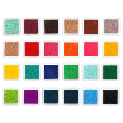 Finger painting graffiti ink pad 3*3cm children's painted square ink pad 24 colors kindergarten palm painting ink pad