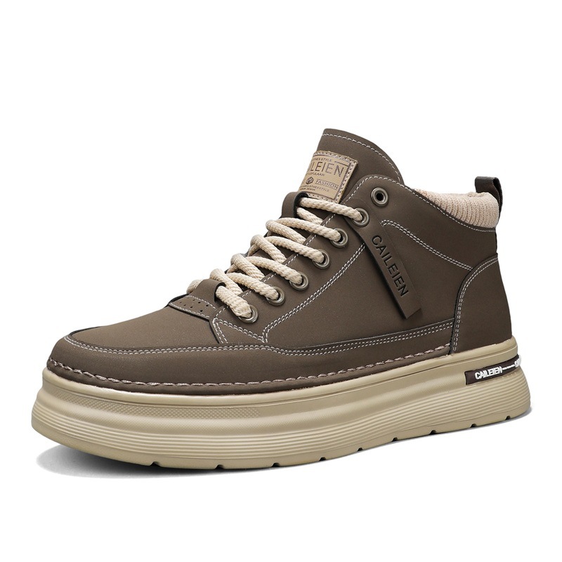 En otoño de 2025, nuevas botas de trabajo para hombres, zapatos de trabajo retro, botas martin, zapatos deportivos casuales de suela gruesa, zapatos de tabla