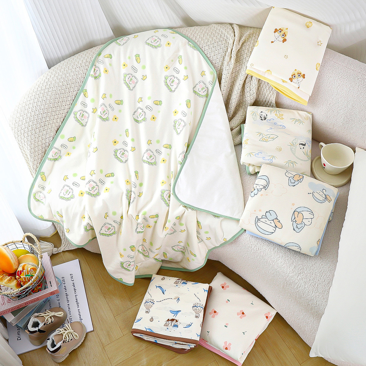 Newborn Baby Swaddling Towel Class a Pure Cotton Spring, Summer, Autumn and Winter Single Quilt Baby Super Soft Blanket Quilt Universal for All Seasons