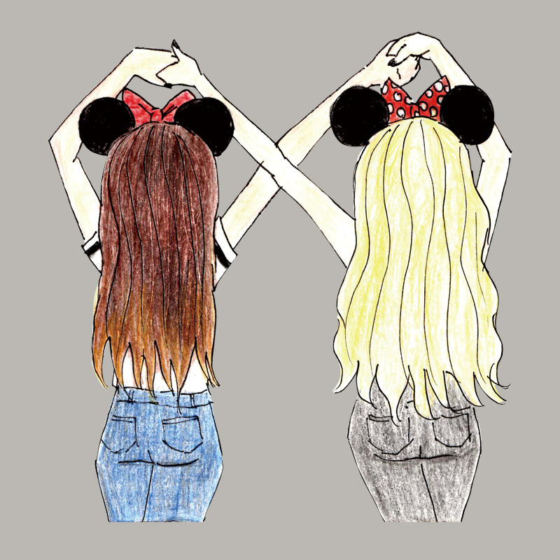 跨境专供小女孩印花贴亚马逊货源好朋友烫图耐水洗高弹柯式烫画