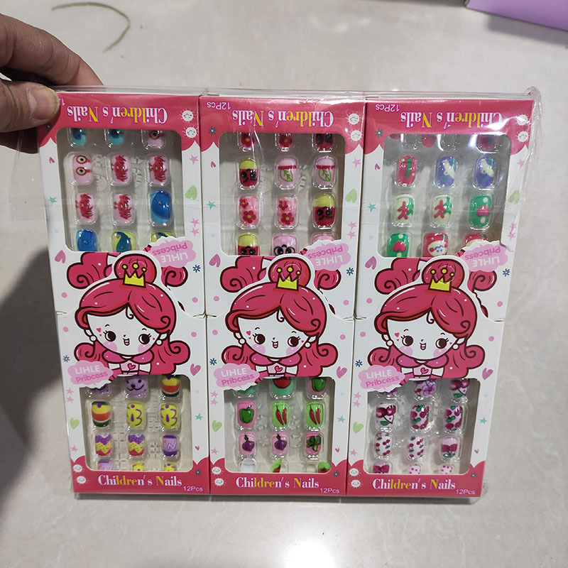 Pegatinas de uñas largas nuevo adulto parche de uñas impermeable niños estudiante diamante tridimensional desgaste uñas desmontable