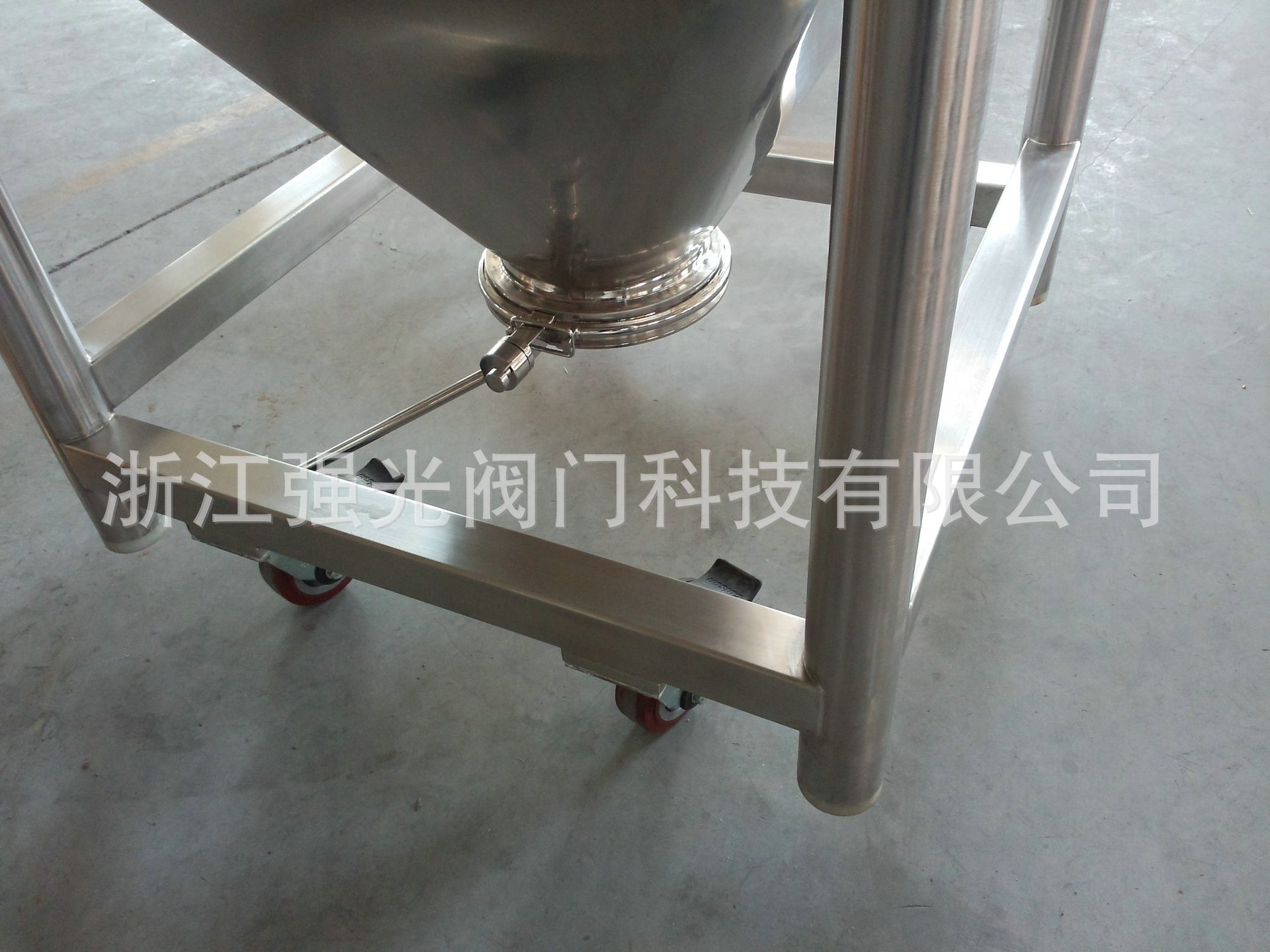 IBC周转罐卫生级粉体，出料/卸料/放料,蝶阀，不锈钢 快装 焊接