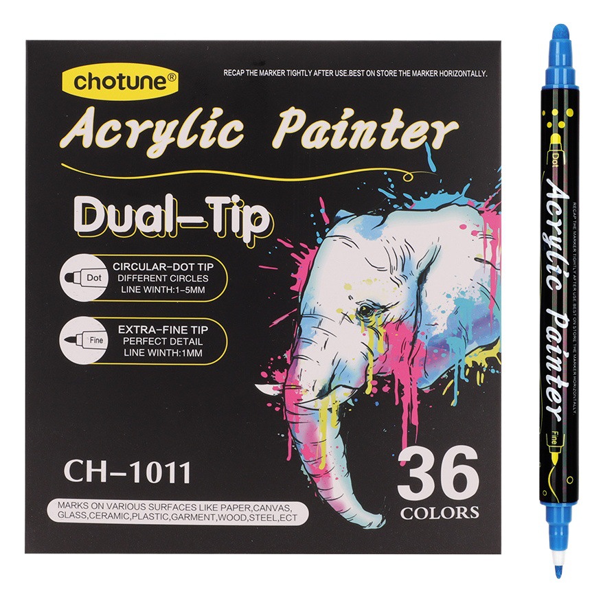 Doble cabeza gouache acrílico rotulador de cabeza redonda Doodle pen set pintura impermeable DIY de cerámica graffiti rotulador