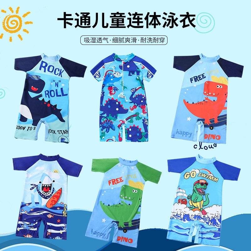 Traje de baño para niños en stock invierno Niño de una pieza nuevo de dibujos animados 4-11 Años de Edad medio y grandes niños estudiante niño traje de baño