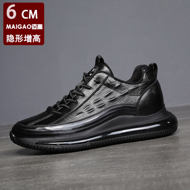 Autumn New Inner Height-increasing Sneakers Men's 2022 Genuine Leather Breathable Sports Casual Shoes Crocodile Pattern Height-increasing Shoes All-match Trendy Autumn New Inner Height-increasing Sneakers Men's 2022 Genuine Leather Breathable Sports Casual Shoes Crocodile Pattern Height-increasing Shoes All-match Trendy