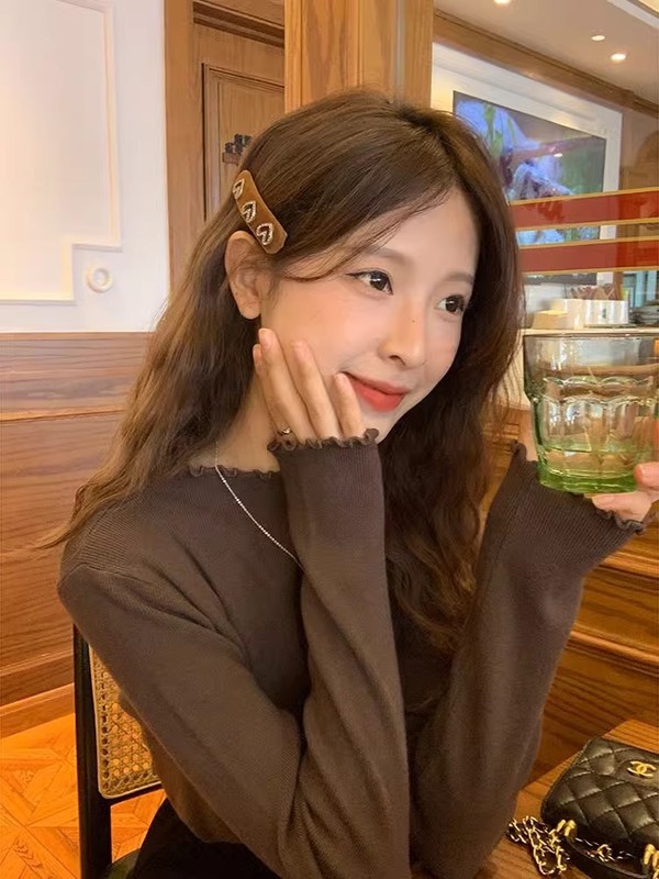 半高领木耳边打底衫女早秋季内搭设计感毛衣针织衫上衣洋气百搭潮|undefined