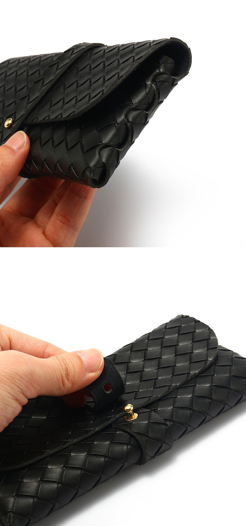 Lingge Pattern Woven Leather Pvc Clinch Soft Bag Sunglasses Sunglasses Bag Portable Soft Leather Sunglasses Case Sunglasses Case