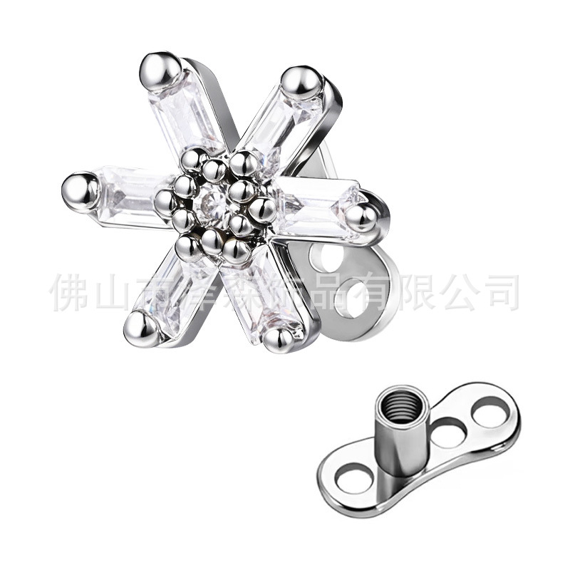 Pointed titanium steel lip stud product view