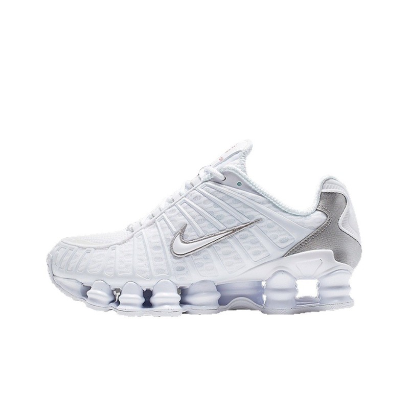 Shox シリーズ エアコラム アウトドア スポーツ 衝撃吸収 ロートップ カジュアル アーバン 通勤 ランニングシューズ 男女兼用 リキッドシルバー|undefined