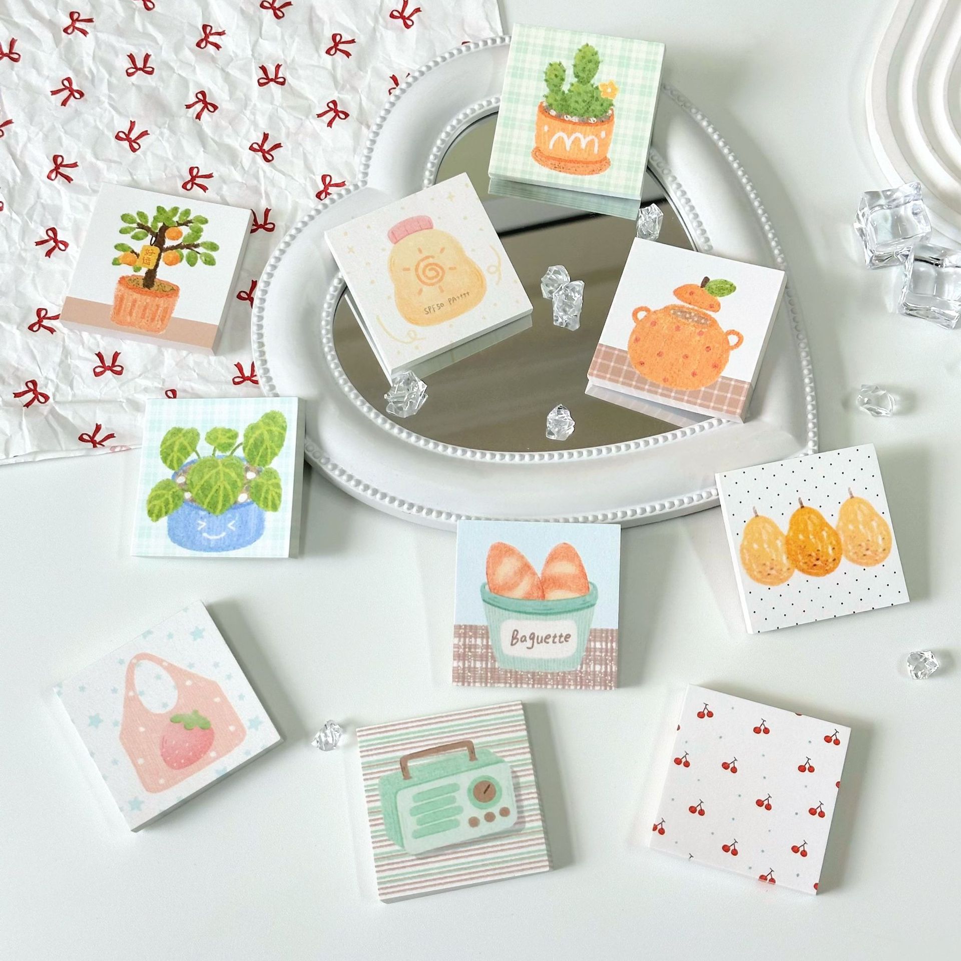 Cuaderno de anotaciones de primavera serie 5 * 5cm mini estudiantes materiales de cuentas de mano Memorando Mensaje Cuaderno de anotaciones se puede desgarrar