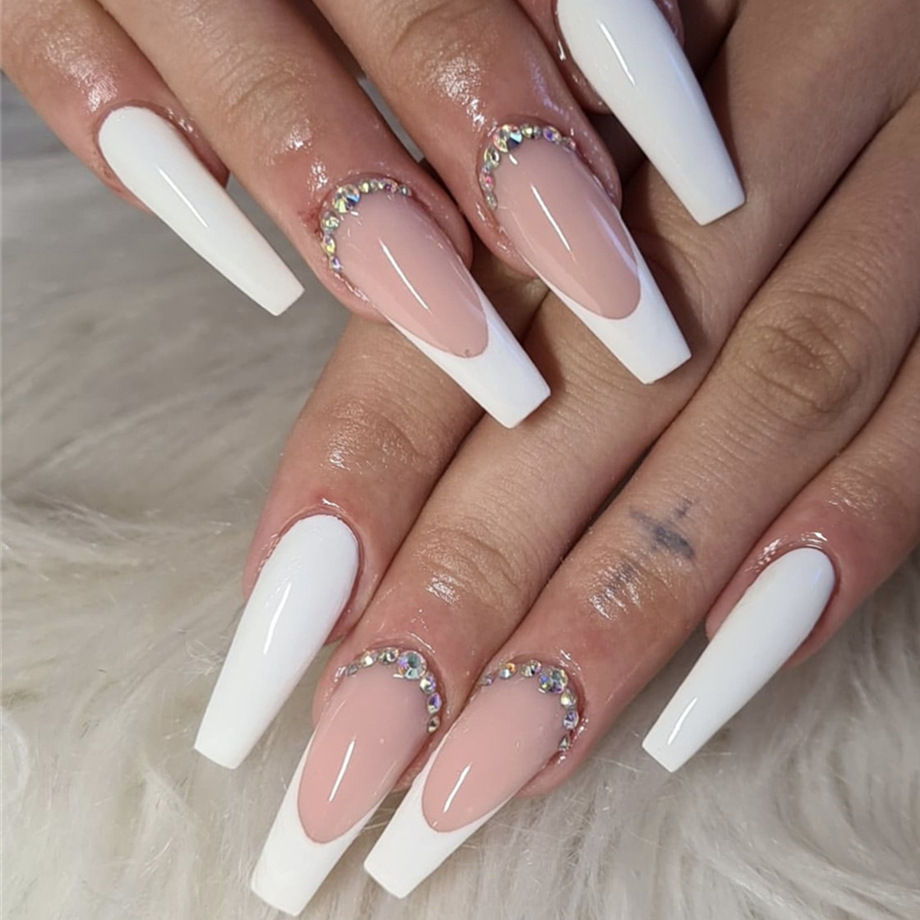 25g Weight Nail Patches Nail Supplies 1 Set Quantity French Style Starry Sky Flower Pvc Nail Patches 1 Set