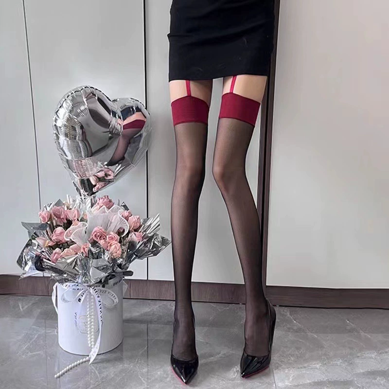 Japanese mint white thin tights with bow