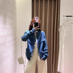 A29828早秋人气王！老钱调小众肌理感牛仔小香外套H型夹克衫女