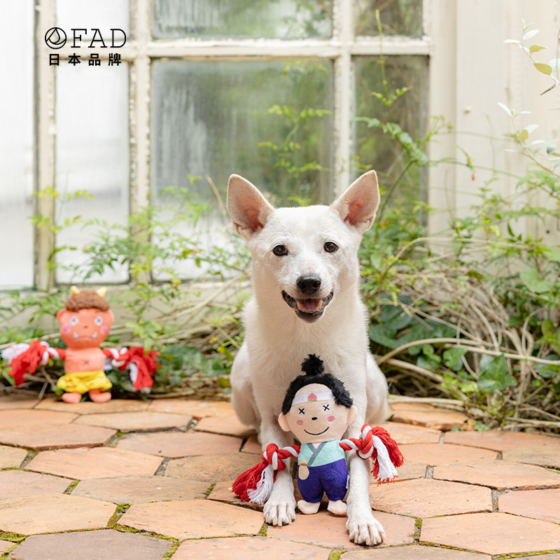 일본 유행 플러시 울리는 코튼 로프 반지 SHIBA INU CORGI 중소형 개를위한 대화 형 줄다리기 치아 청소 개 장난감