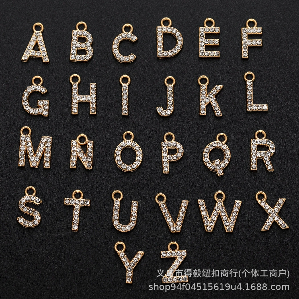 26 английских букв, подвеска из сплава, ювелирные аксессуары «сделай сам», золотое ожерелье с буквами, браслет, маленькая подвеска