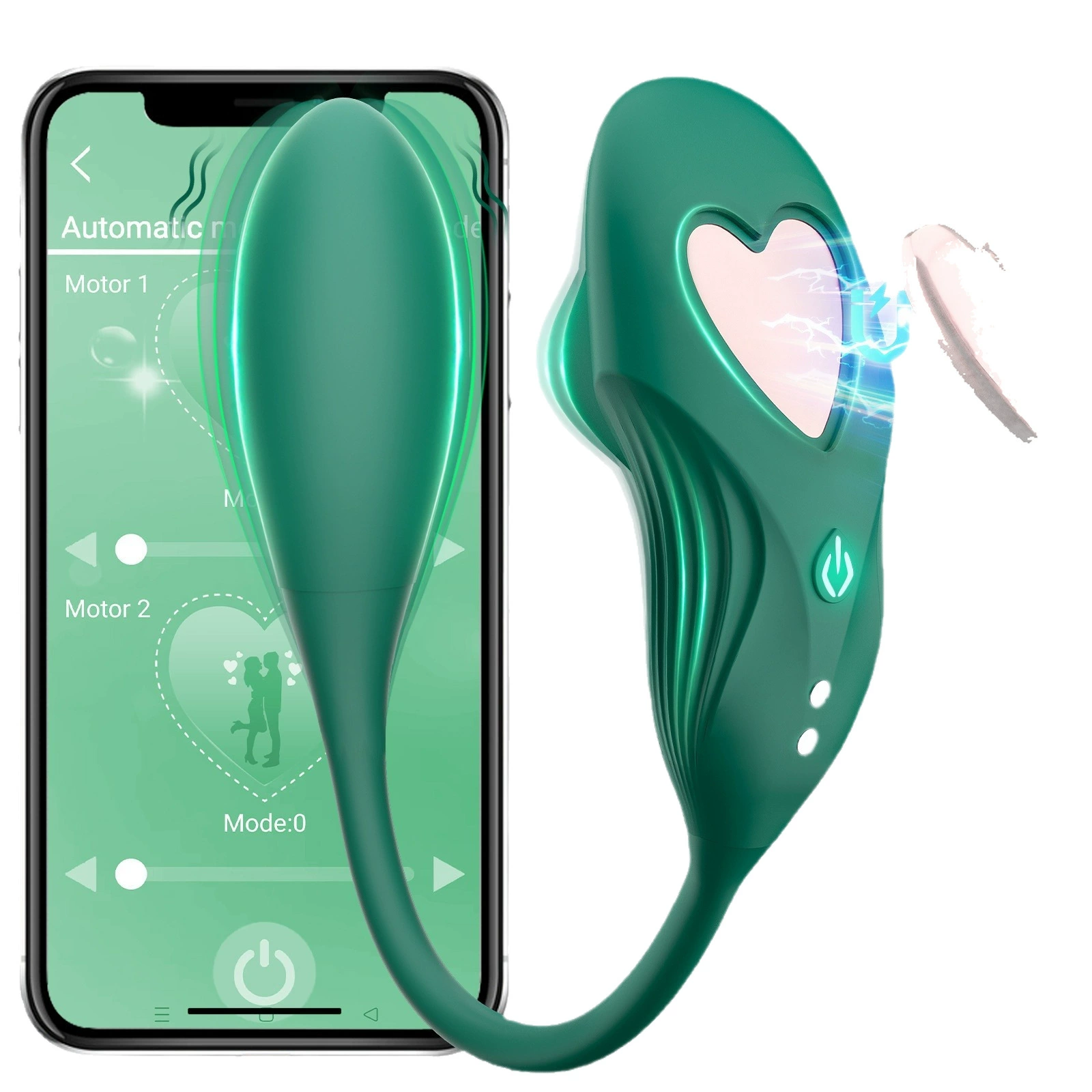 Wearable Wave Vibrator, App-Interactive Mini, Flirting Remote, Rose/Purple/Green