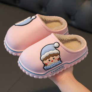 Children's Slippers Female 2023 Winter Boys Non-slip Soft Bottom Cute Cartoon Waterproof Baby Cotton Slippers