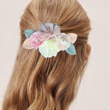 跨境发饰高级感顶夹韩式发卡顶夹发饰头顶夹头饰花朵发夹高级感