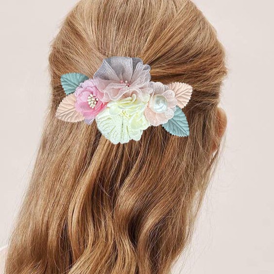 跨境发饰高级感顶夹韩式发卡顶夹发饰头顶夹头饰花朵发夹高级感