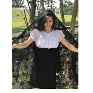 Muslim Women's Long Embroidered Lace Veil Printed Shawl Spring and Summer Sunscreen Lace Shirt Scarf Sunshade Cloak