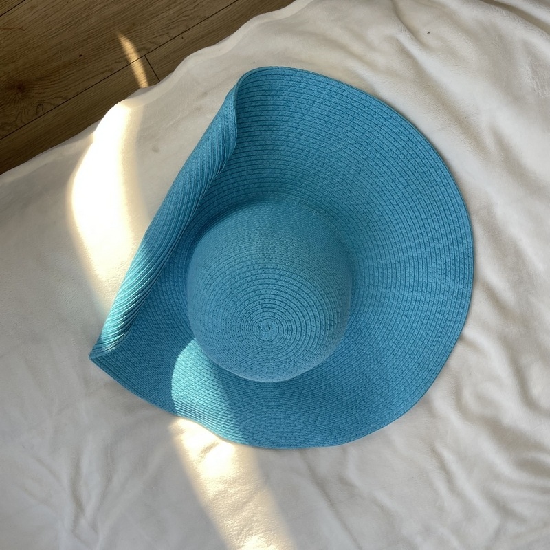 Solid Color Pattern Women's Elegant Simple Style Solid Color Crimping Straw Hat