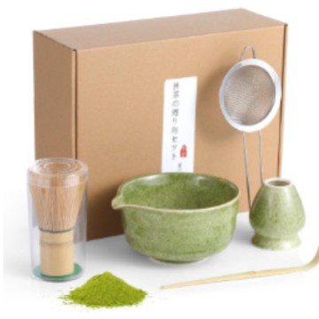 Juego de té matcha, juego de cuatro piezas de color matcha, juego de seis piezas, tazón de té japonés caliente de Amazon, tazón de matcha Baibenli