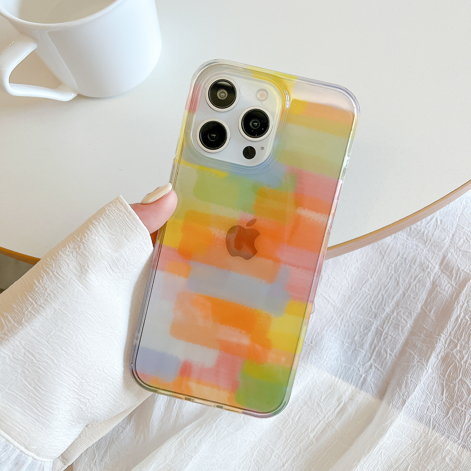 Bloque de color de mancha de dopamina para Apple 16ProMax funda para teléfono móvil 15Pro personalidad 14/13 nuevo 15PM