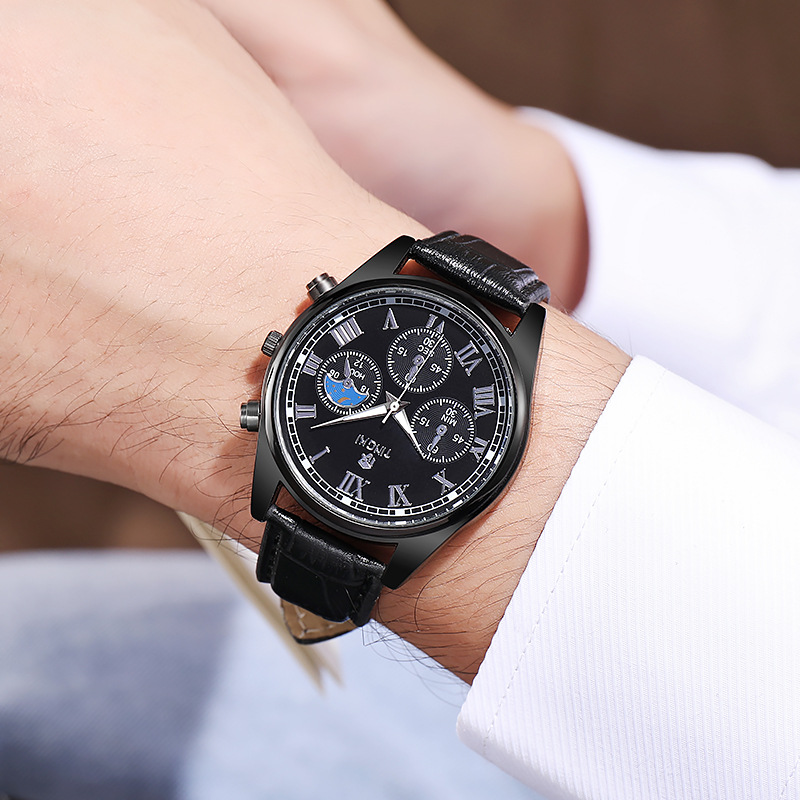 Nuevo reloj al por mayor moda multifuncional no mecánico reloj de hombre tendencia impermeable cinturón reloj de cuarzo reloj de hombre