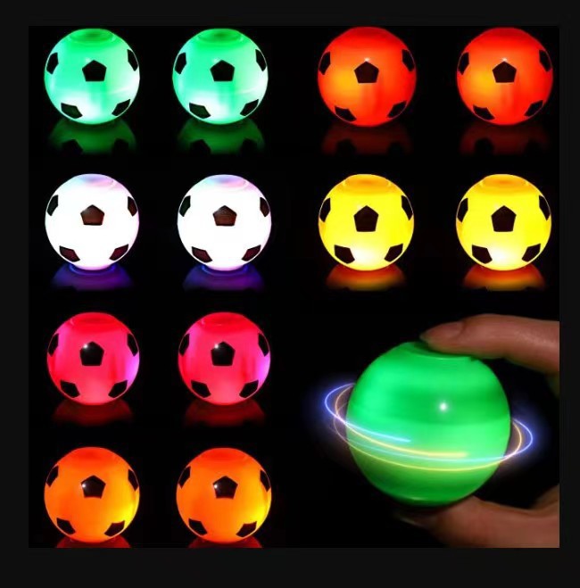 Led Lumière-émettant Petit Ballon De Football Du Bout Des Doigts Spinning Gyro Décompression Jouet display picture 1