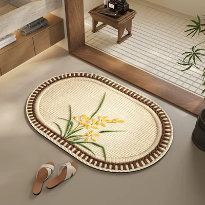 New Chinese-style bamboo diatomite: Avtomobil döşəmə paspasları - orange-orchid-oval-5080cmsecond-generation-diatom-mud