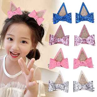 New Children's Cute Shiny Cat Ear Bow Girl Princess Stereo Sell Cute Party Activity Hair Accessories
