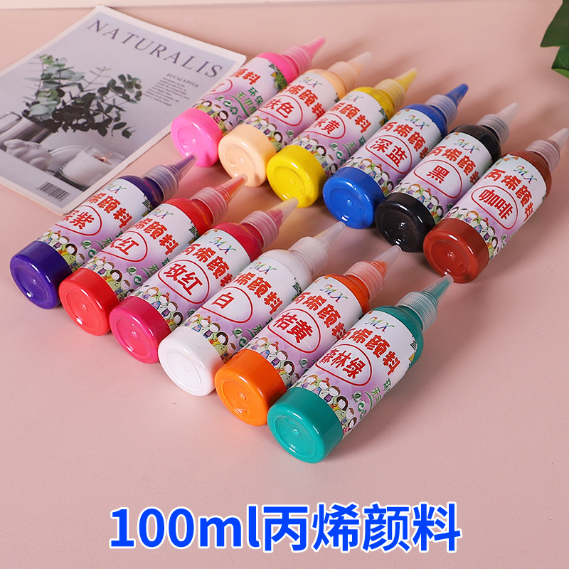 Waterproof acrylic paint 100ml small bottle children's diy art painting graffiti plaster stall paint