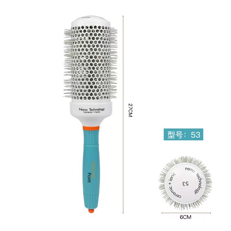 Peine de rodillo de tubo de aluminio de aire de cerámica conductora térmica transfronteriza para mujer, peine curvador cilíndrico, curvador de iones negativos, hebilla interior, peine de estilo de soplado