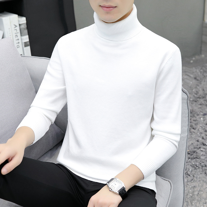 Foreign trade Men's long-sleeved turtleneck solid color thickened pullover trendy youth Korean style slim fit men's sweater Foreign trade Men's long-sleeved turtleneck solid color thickened pullover trendy youth Korean style slim fit men's sweater
