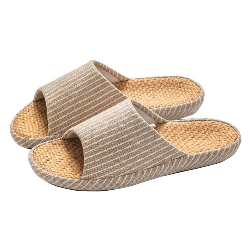Jingshilu летние парные льняные тапочки в японском стиле, домашние тканевые немые толстые домашние хлопковые льняные сандалии
