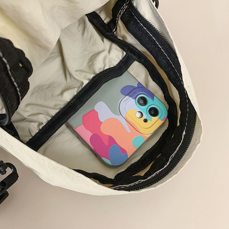 Solid-color nylon fabric bag for women, Spring 2025 new niche waist bag, ins casual pleated phone bag, crossbody bag for women undefined