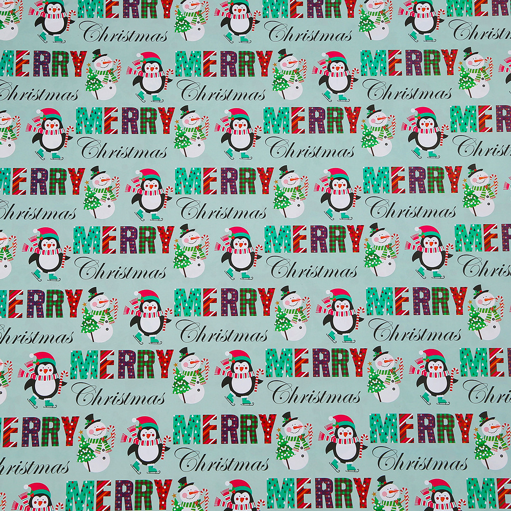 Pingüinos navideños; 50x70cm